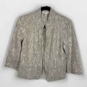 Coldwater Creek Women Cotton Fitted Blazer Size 4